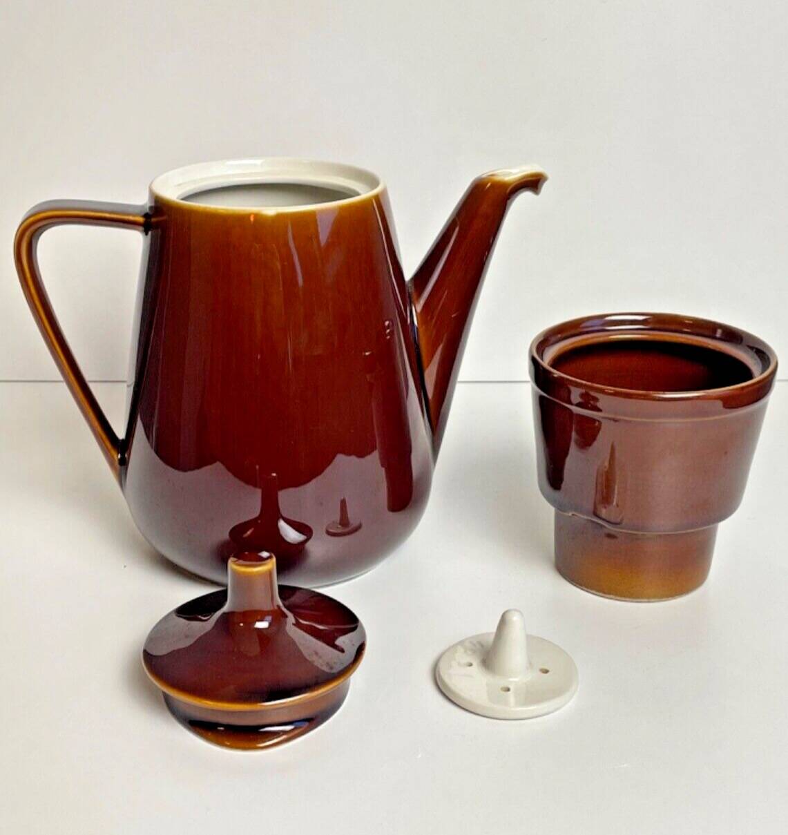 Vintage Villeroy & Boch teapot, in brown stoneware, made in Luxembourg