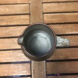 Old vintage brown stoneware pitcher le cep #a429