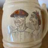 Old pitcher cazalas paule douau ceramic beige basque couple vintage