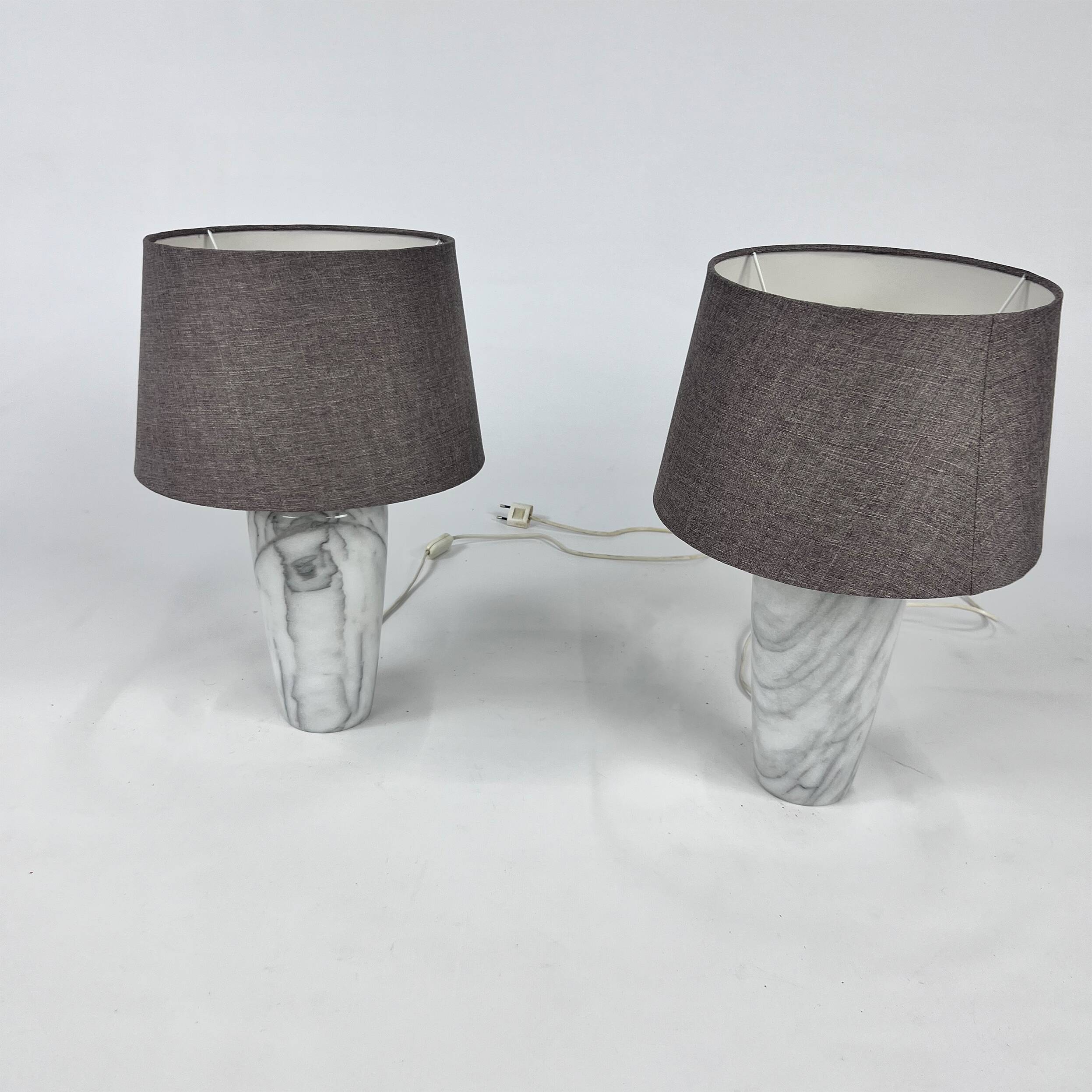 Italian Marble Table Lamps, 1980s