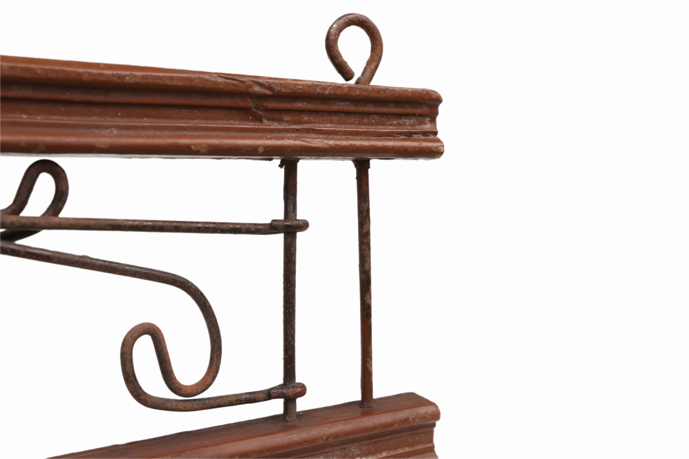 French Art Deco folding wall mount coat rack, ca. 1930