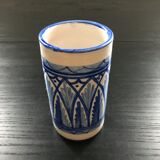 Lot 5 vases blue decoration signed