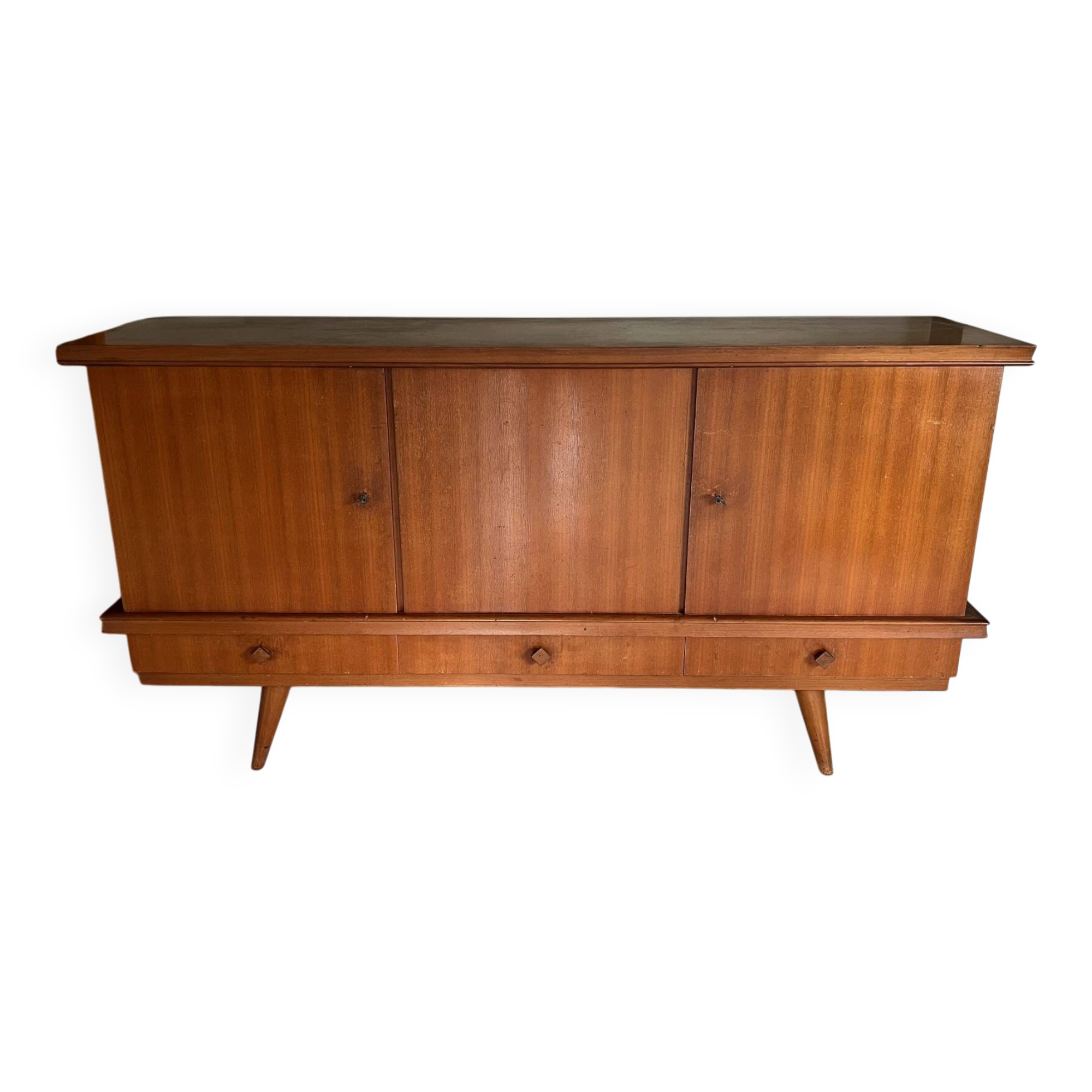 Teak buffet Gaston fish 1960s