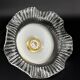 Set of 5 scalloped white opaline flower pendants, braided black cable.