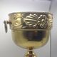 Old planter on foot in hammered brass pushed back height 44 cm