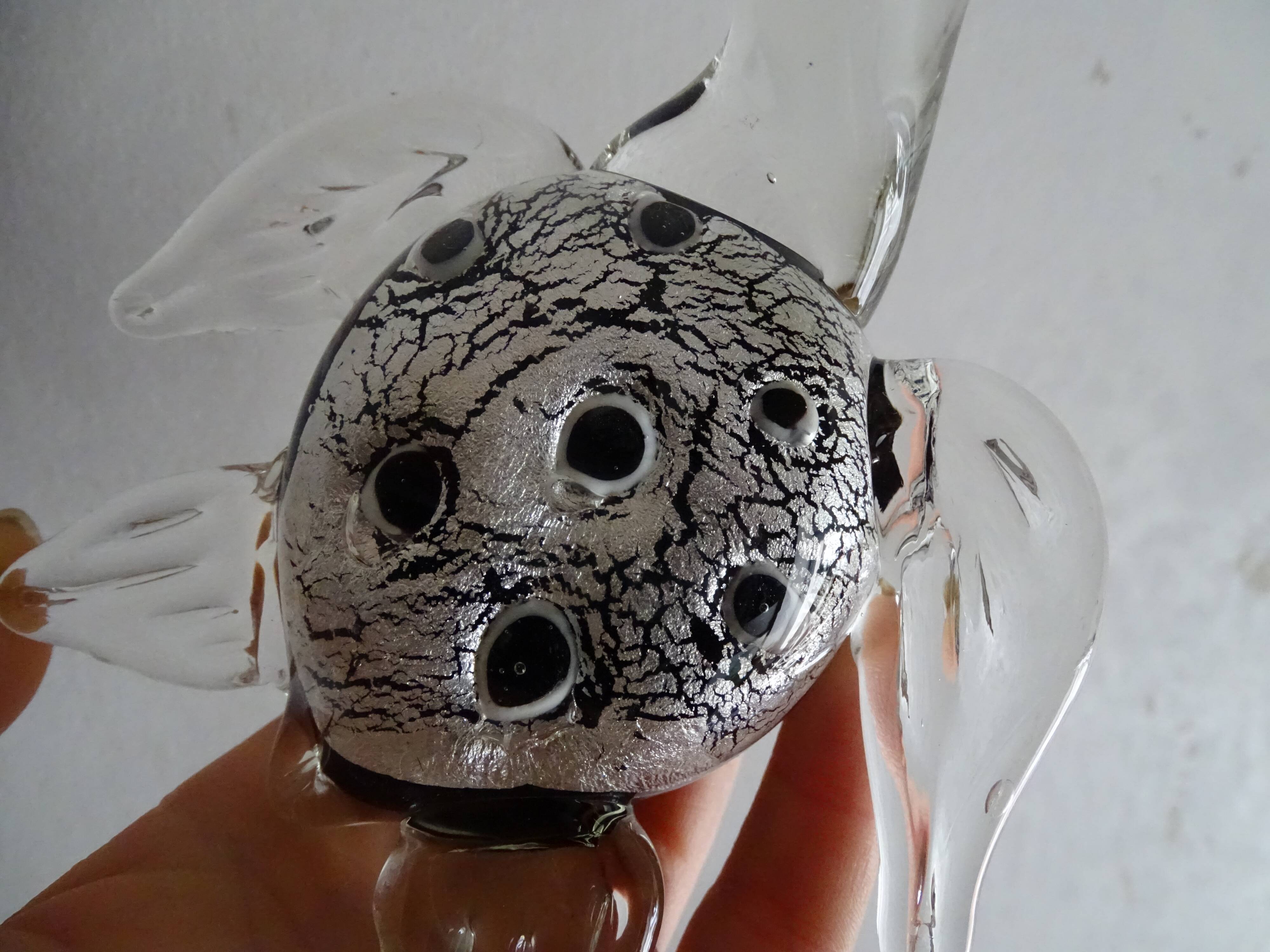 Murano turtle paper press glass silver powder