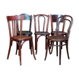 Lot 5 chairs bistro 20s Kohn, Baumann, Japy.