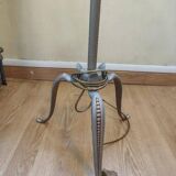 Large vintage floor lamp with fringed shade - retro chic style