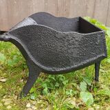 Old vintage black cast iron fireplace