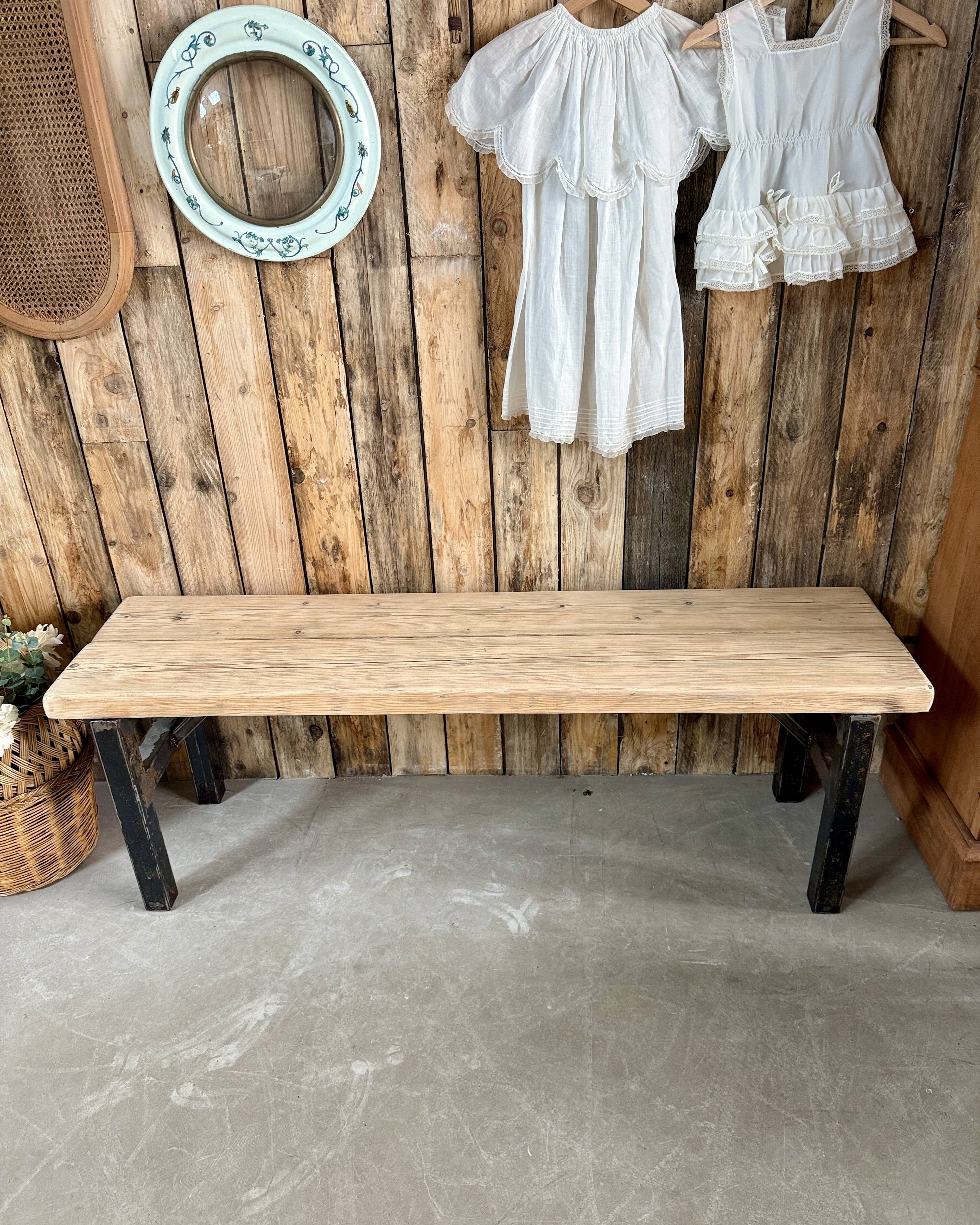 Vintage industrial bench (refurbished)