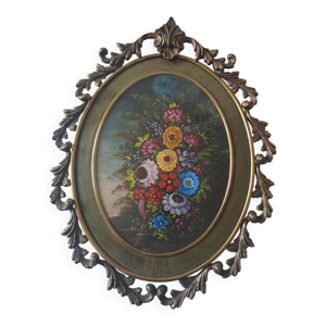 Peinture sous-verre bombé,