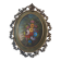 Painted under glass convex medallion in bronze