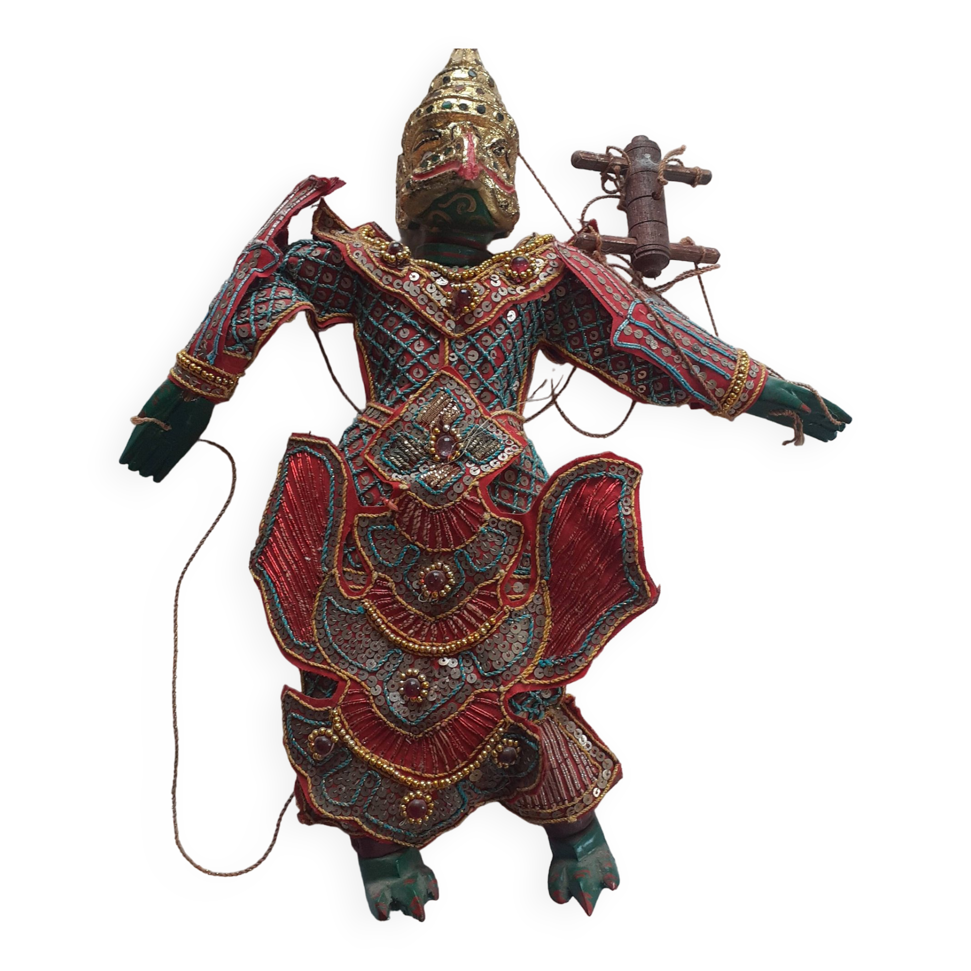 Old Burmese wooden puppet.