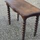 Console in carved solid oak with twisted turned legs, 1890