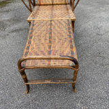 Wicker chaise longue