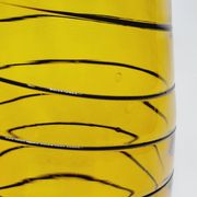 Vintage Murano Vase Mid Century Blown Glass Yellow Brown Spiral Style Ve
