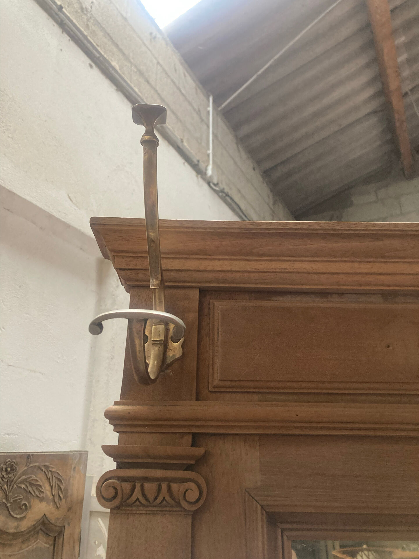 Coat rack wardrobe in wood, Napoleon III style.