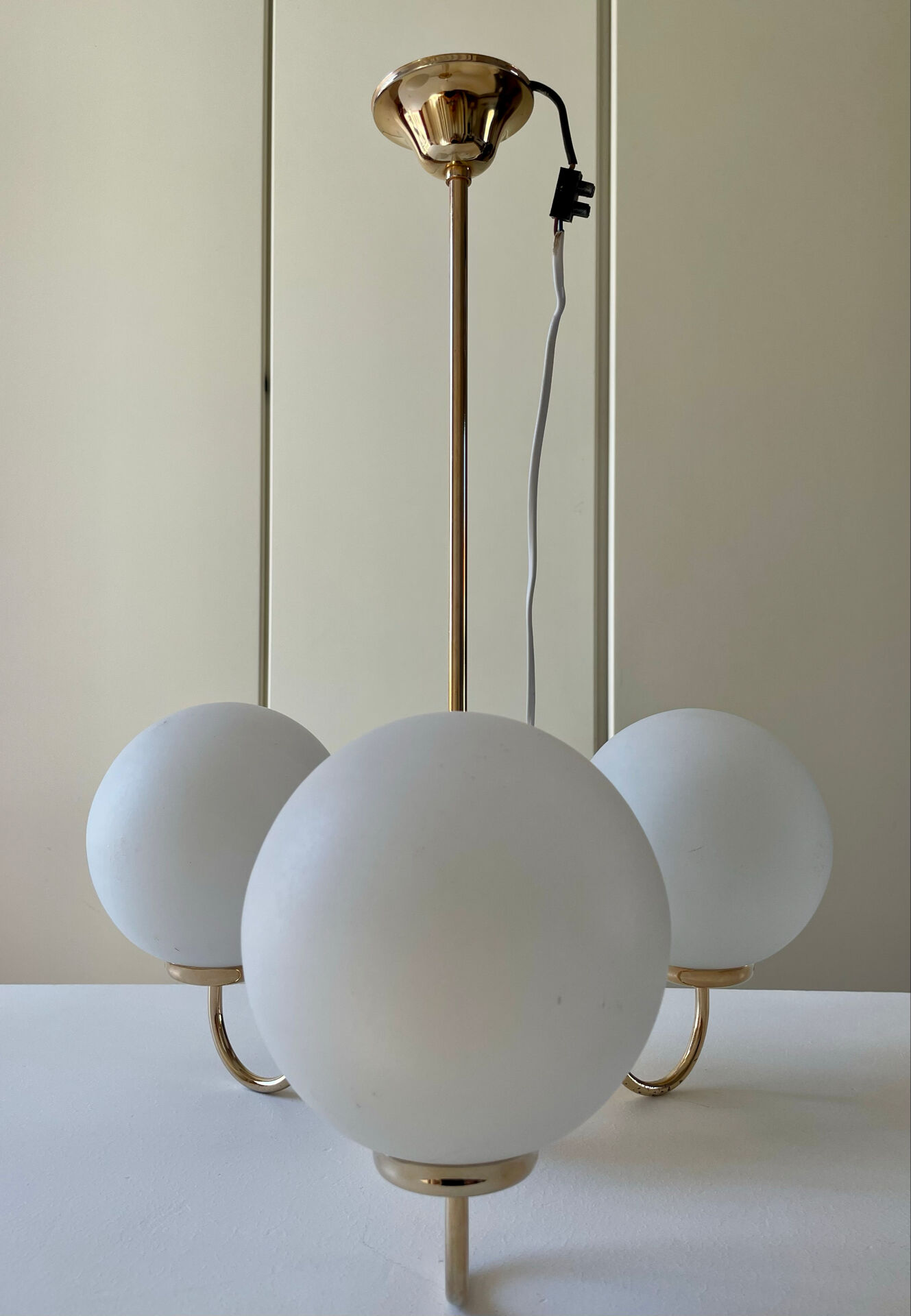 Lustre laiton opaline vintage