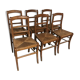 Set of 6 old straw chairs