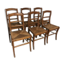 Suite de 6 chaises paillées anciennes