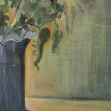 Huile sur toile nature morte. Bouquet de fleurs. Non signée.