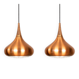 Pair of 2 Danish vintage pendant lamps Orient by Jo Hammerborg Fog og Morup
