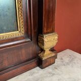 Italian Empire Mahogany and Parcel Gilt Console with Mirror and Carrara Marble Top, Late 18th Century
