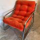 Fauteuil chauffeuse vintage pop 1970’s tubulure chrome