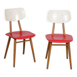 Pair of vintage wooden chairs produced by Ton, 1960