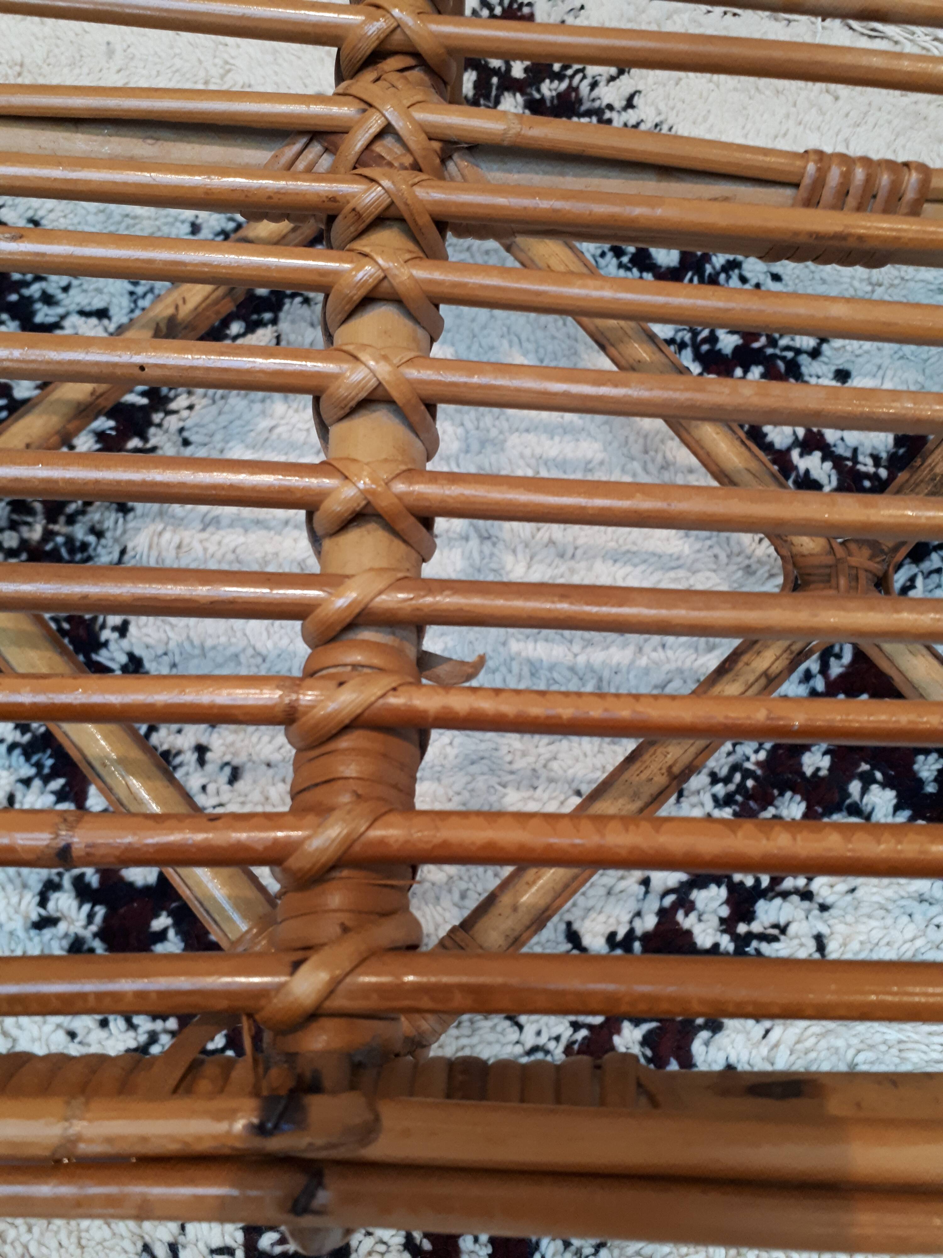 Rattan bench from the 1960s