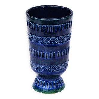 Mid Century Bitossi Aldo Londi Rimini Blue Ashtray Painted in Blu - Green
