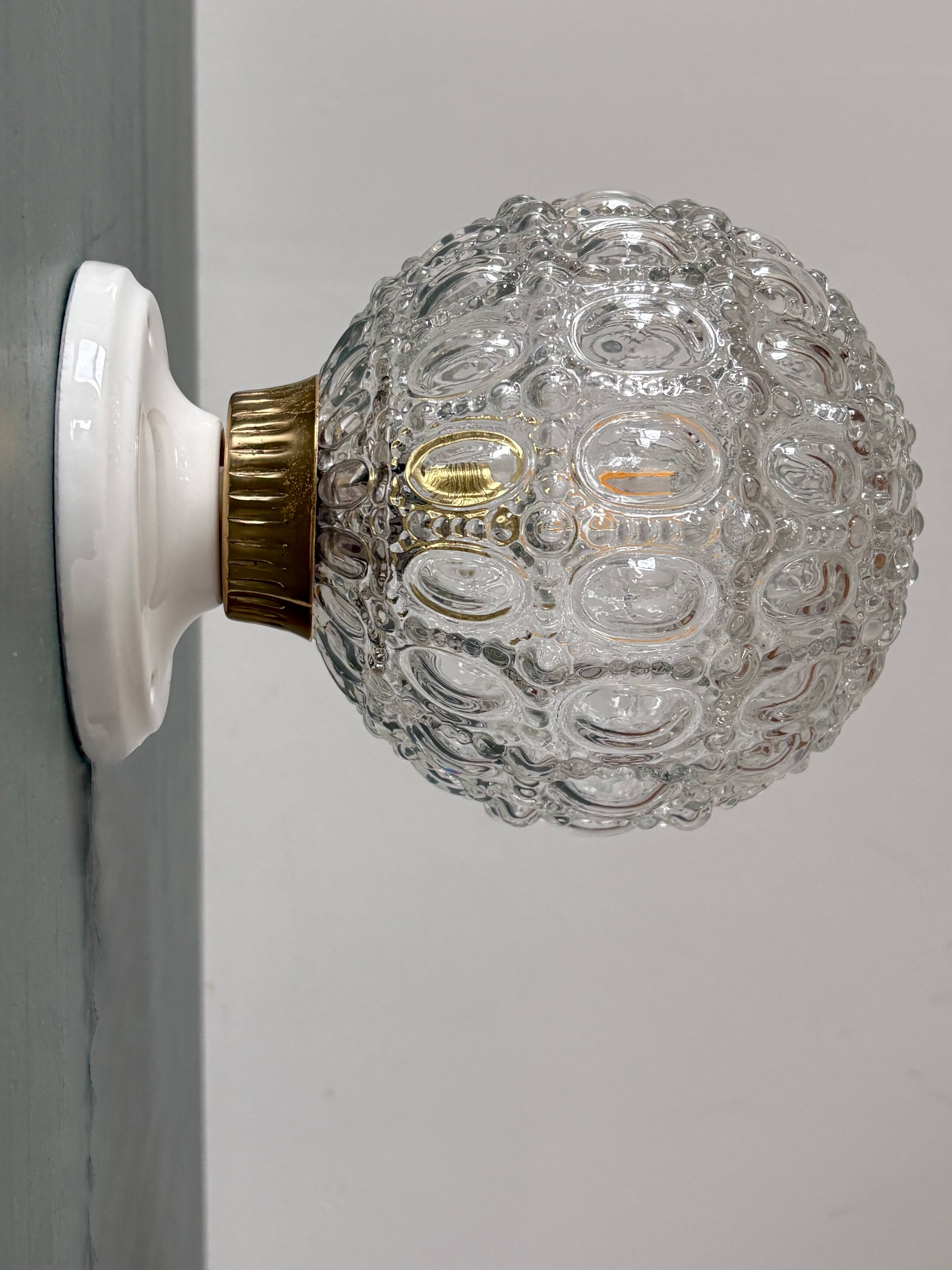 Vintage moulded glass wall or ceiling light globe
