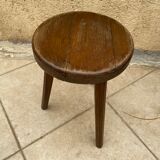 Tripod wooden stool vintage design 1960