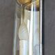 vintage mirror wall lamp, domed glass and golden brass