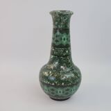 Grand vase en céramique terre-mêlée verte de Jean Gerbino Vallauris