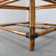 Vintage bamboo coffee table with smoked glass top
