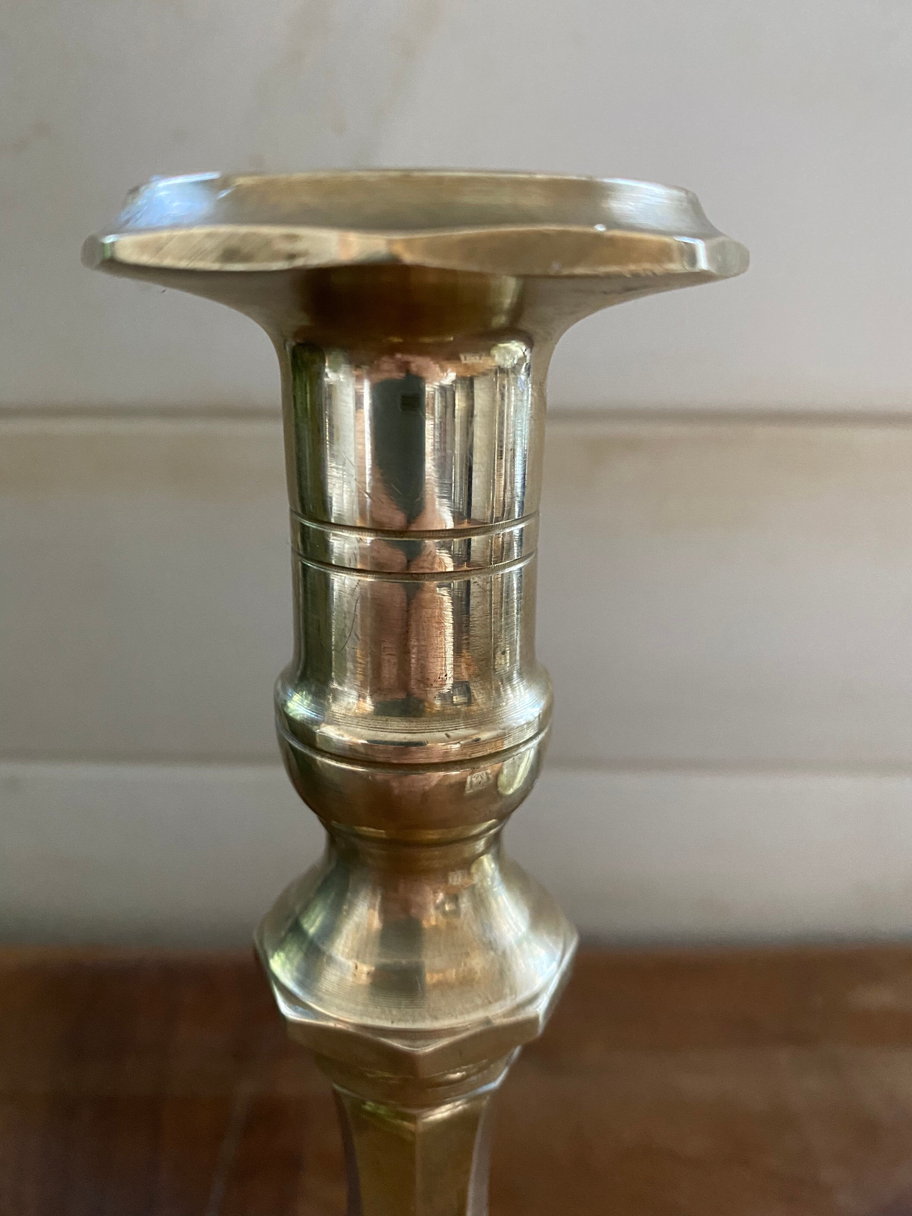 Antique brass candle holder