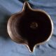 Emerald green lava vase in vintage ceramics