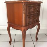 2 tables de chevet style Louis XV tiroirs et pieds cabrioles, 1960