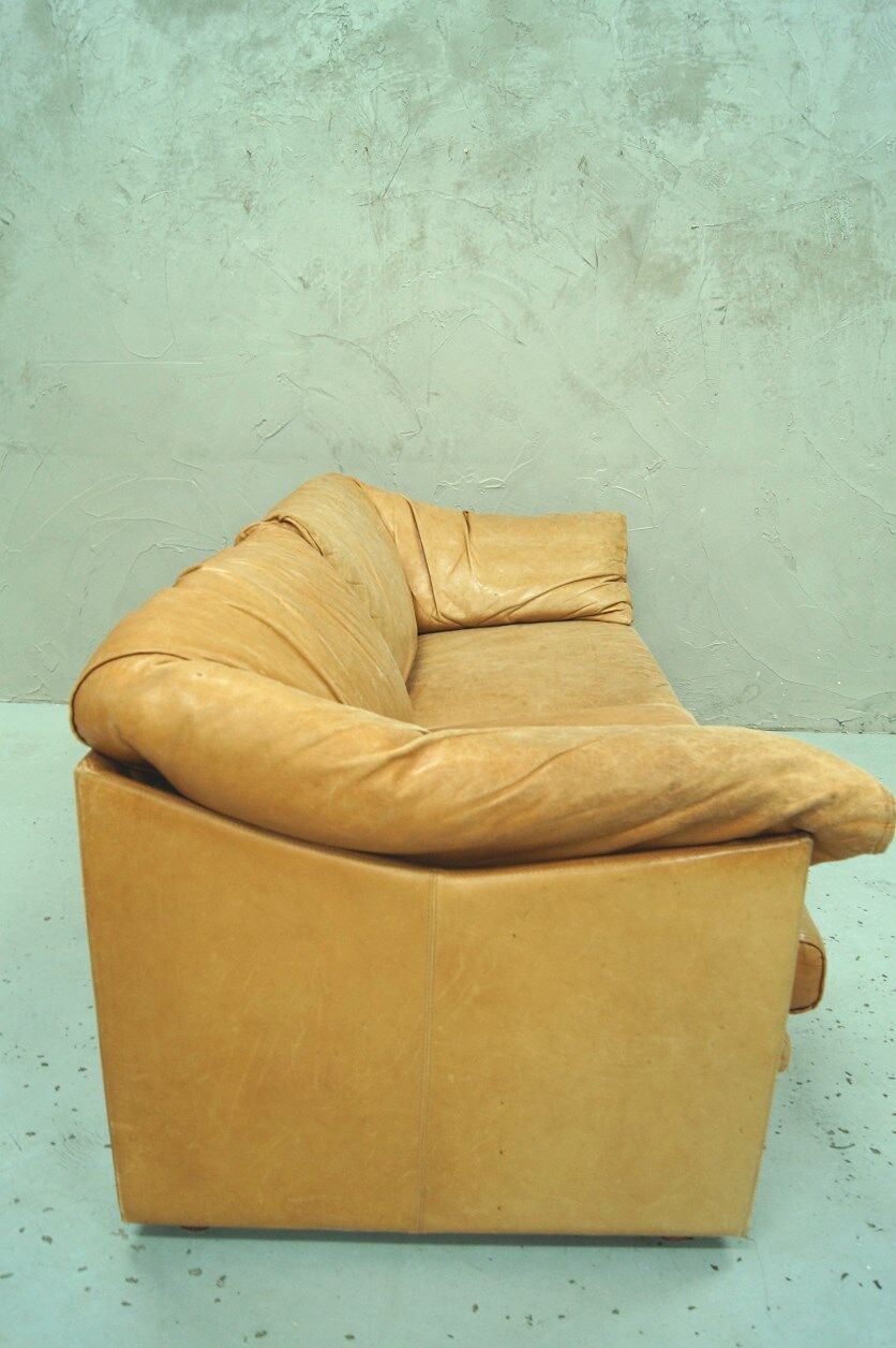 Swedish aniline leather sofa from IRE AB Skillingaryd Mobel, 1970s