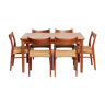 Danish Dining Set with six A.W.Iversen Chirs & A.M.Møbler Table