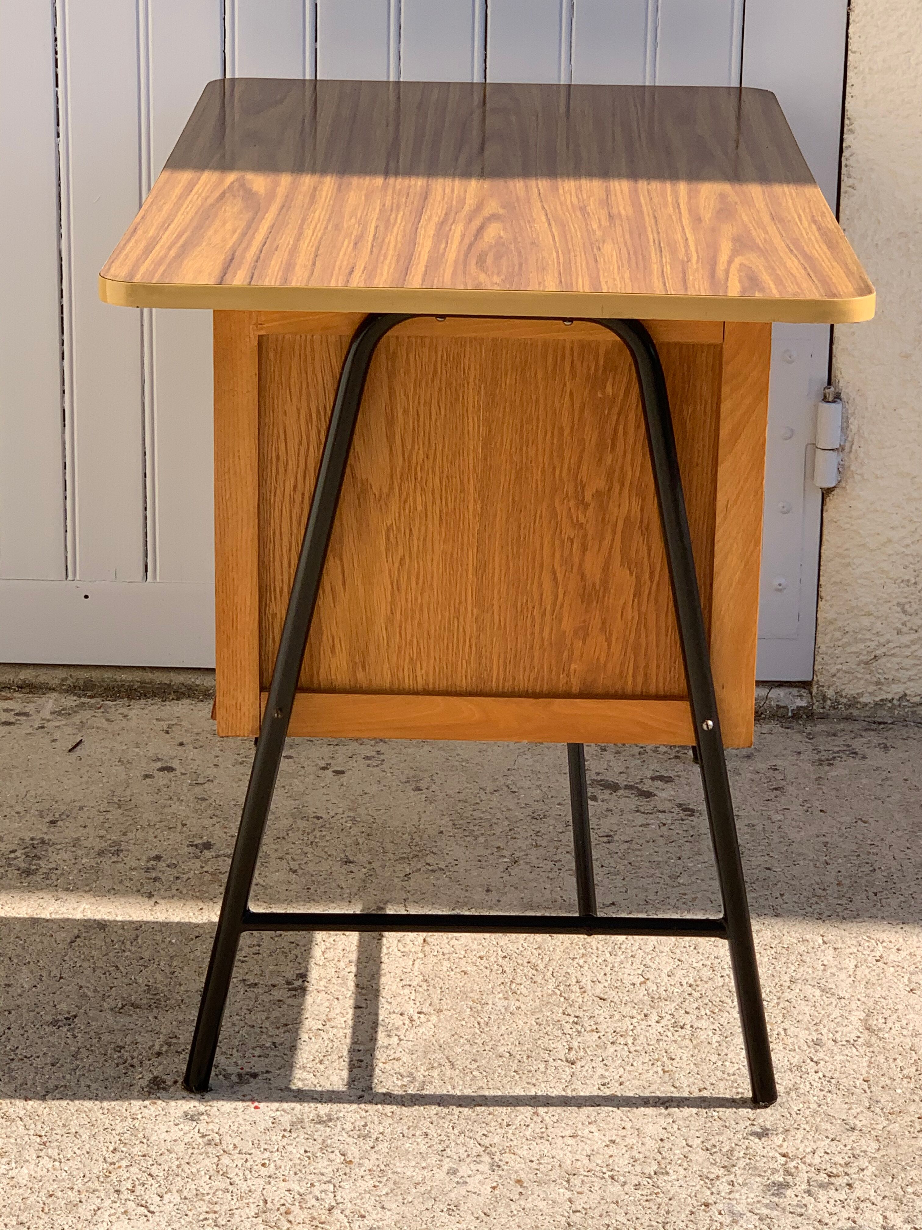 Vintage wood and formica desk 1950