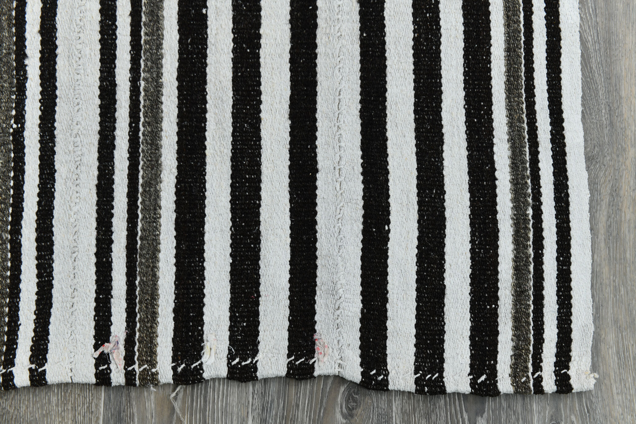Tapis chanvre noir blanc, 181x223cm