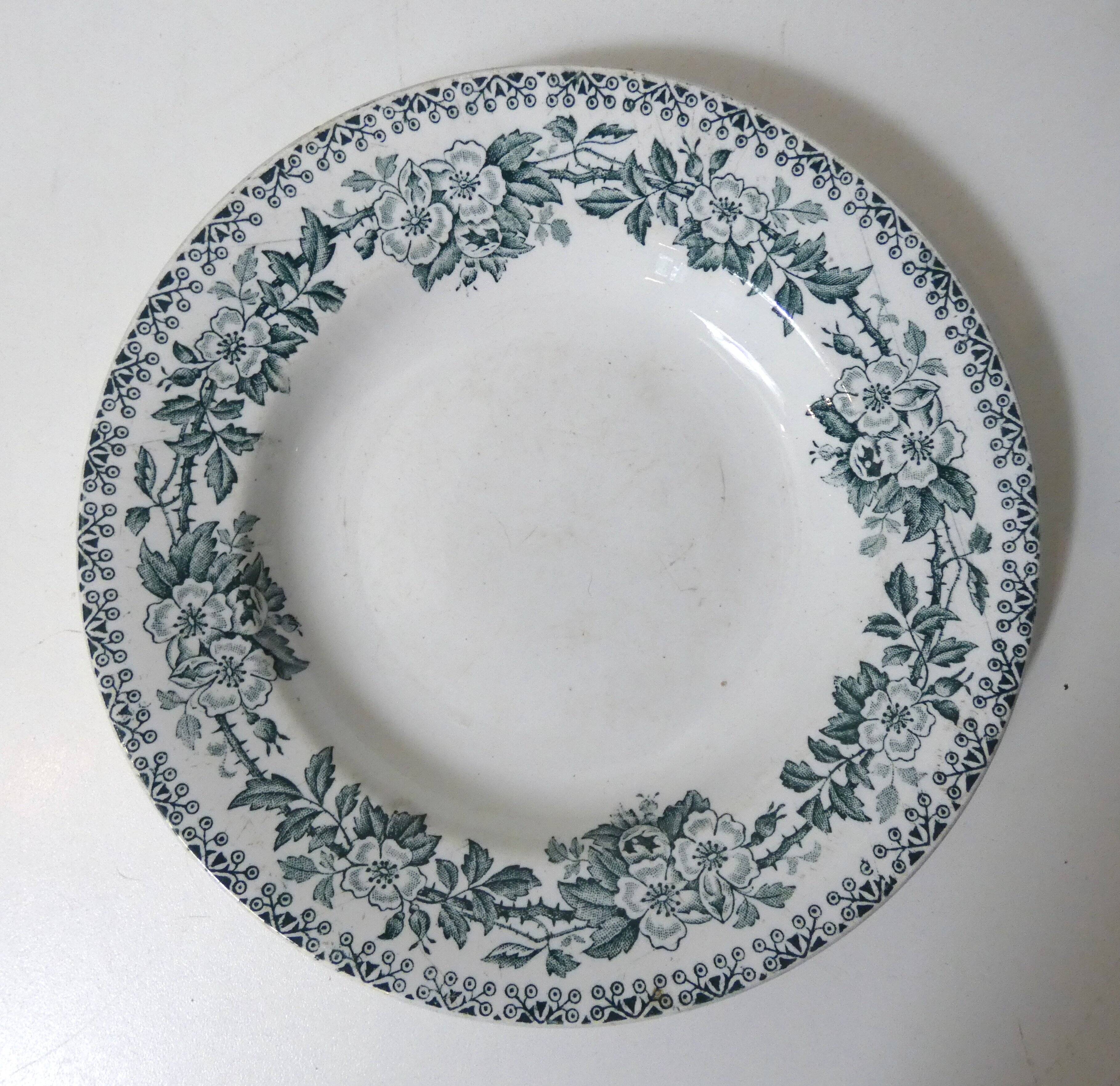 Iron earth 5 deep plates model flowers eglantines guadeloupe