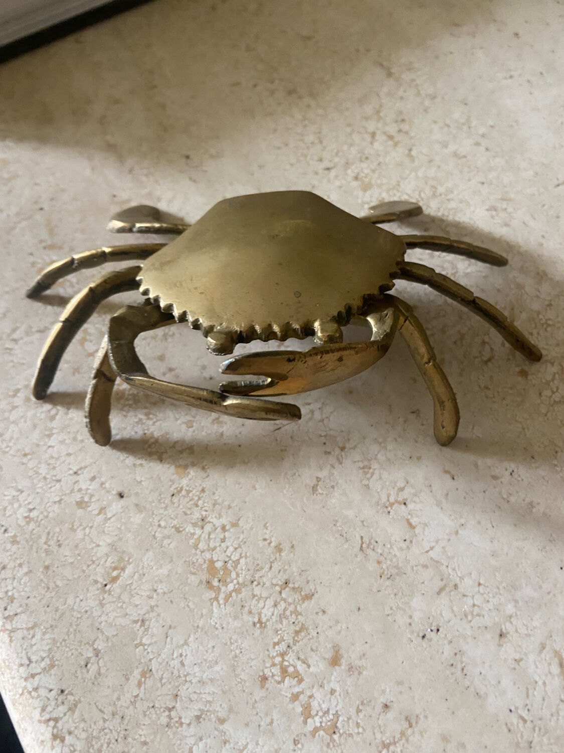 Vintage brass crab ashtray