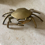Vintage brass crab ashtray