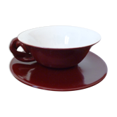 Tasse anse torsadée et soucoupe