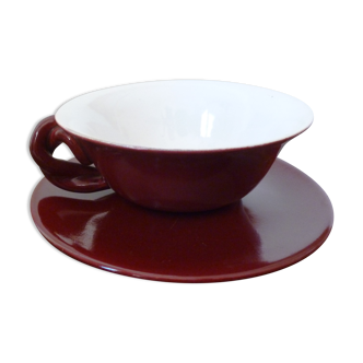 Cup twisted handle and saucer