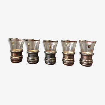 Set de 5 anciens verres de la verrerie doyen