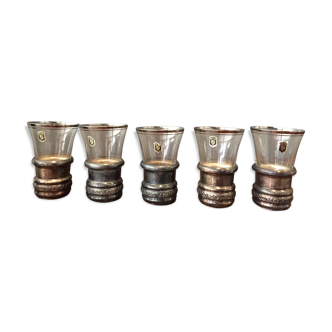 Set de 5 anciens verres de la verrerie doyen